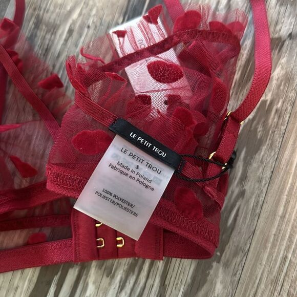 Le petit Trou brick red tulle bra • Small - Picture 5 of 6